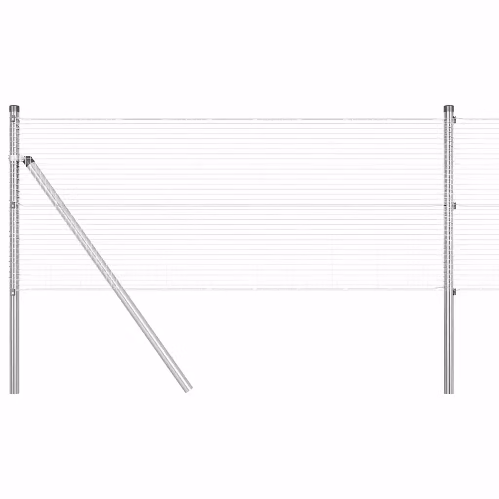 Recinzione a rete saldata vidaXL in acciaio zincato da fissare a terra, Argento, L: 50 m, H: 0,6 m – 2