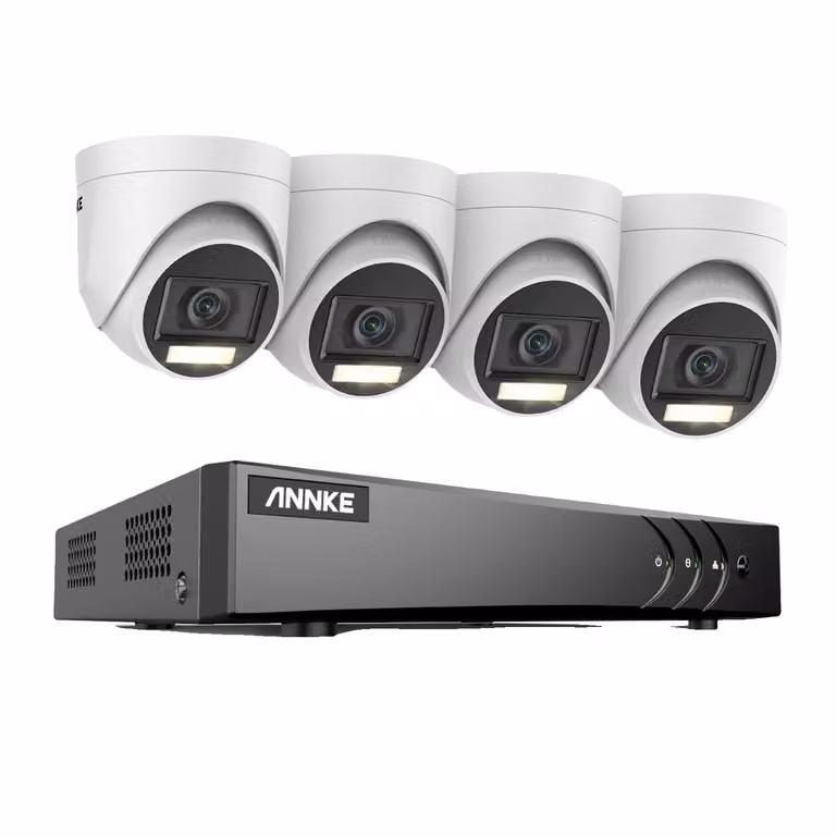 Sistema di videosorveglianza ANNKE, 5MP ad alta risoluzione, rilevamento avanzato del movimento, con 4 telecamere, 1TEinsT