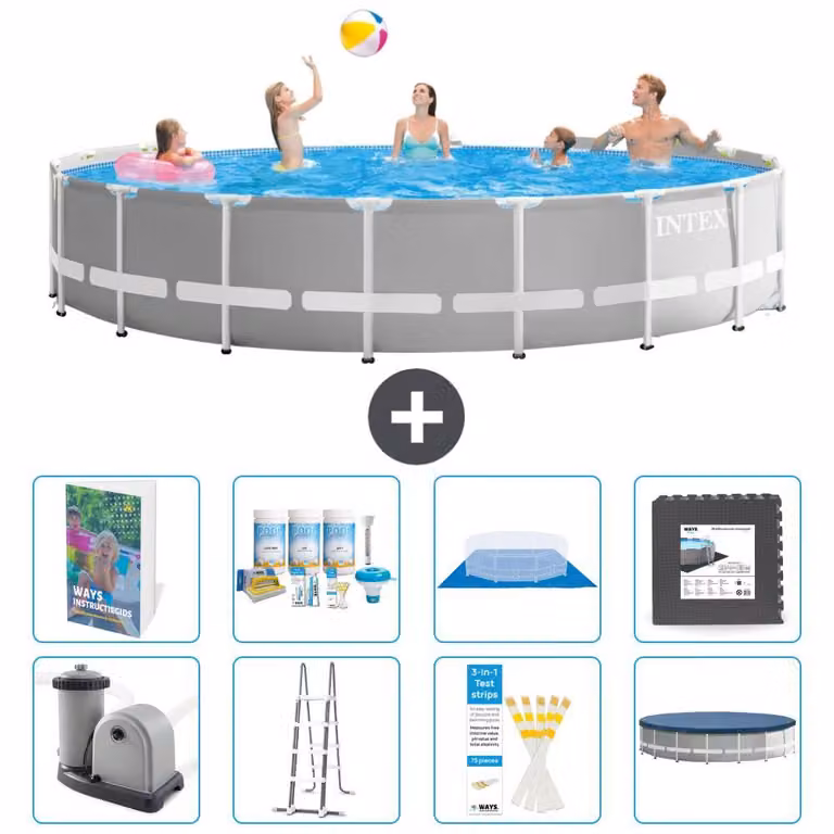 Struttura per piscina a forma di prisma - 549x122 cm - composta da 7 elementi - modello S581