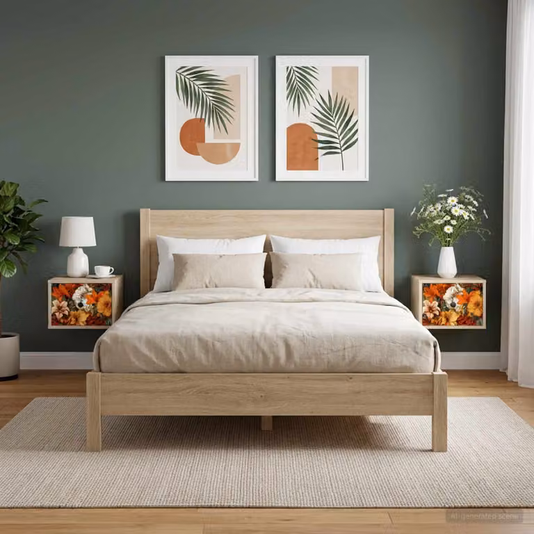 Set di 2 comodini sospesi vidaXL GENNEP in Rovere Sonoma e Nero