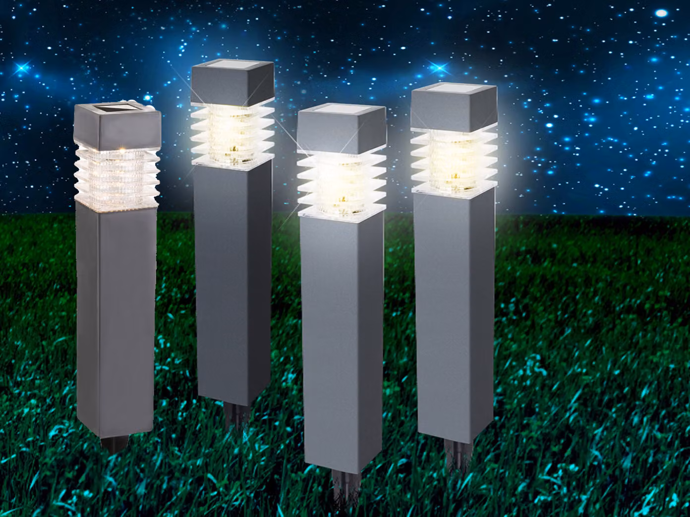 GLOBO Luce solare sentiero giardino set di 4 lampade solari luce esterna 33269-4