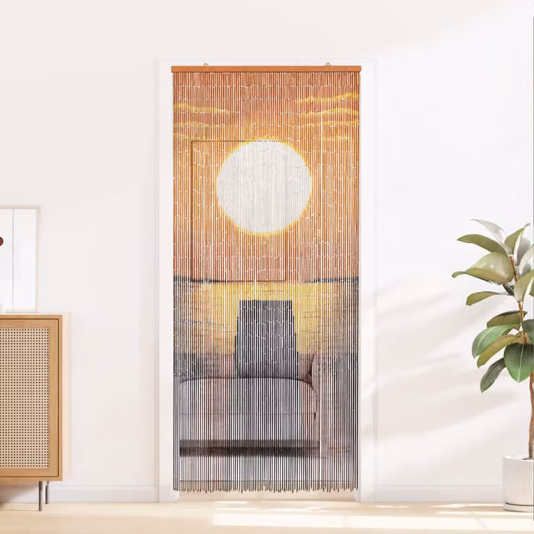 Tenda per porta antinsetti vidaXL in bambù multicolore L 90 cm x H 200 cm