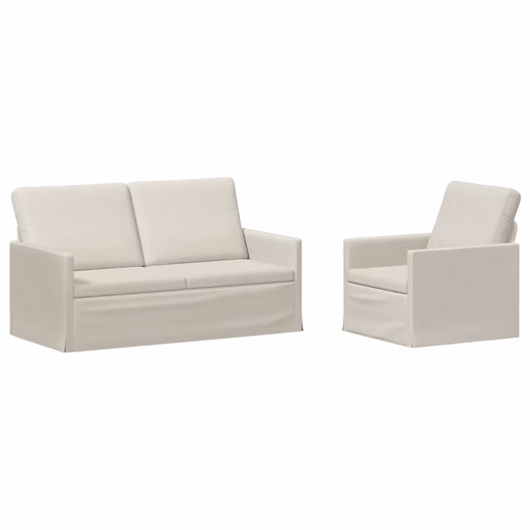 Set di 2 divani moderni vidaXL in velluto beige con struttura in metallo per il tuo soggiorno