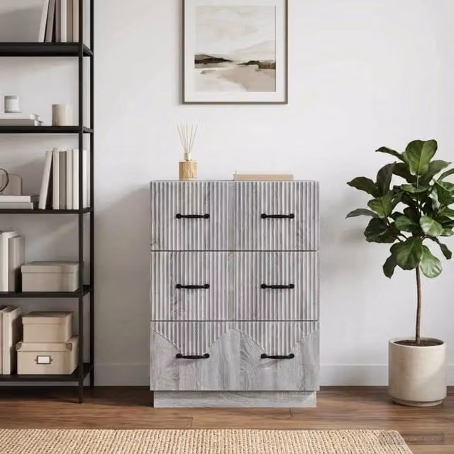Mobile con Cassetti vidaXL Grigio Sonoma L: 66 cm, P: 34,5 cm, H: 87 cm