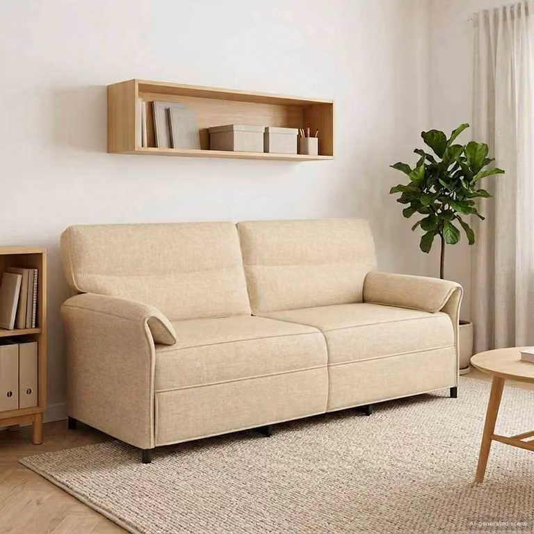 Divano moderno vidaXL in tessuto beige con struttura in metallo e imbottitura in schiuma per il tuo soggiorno