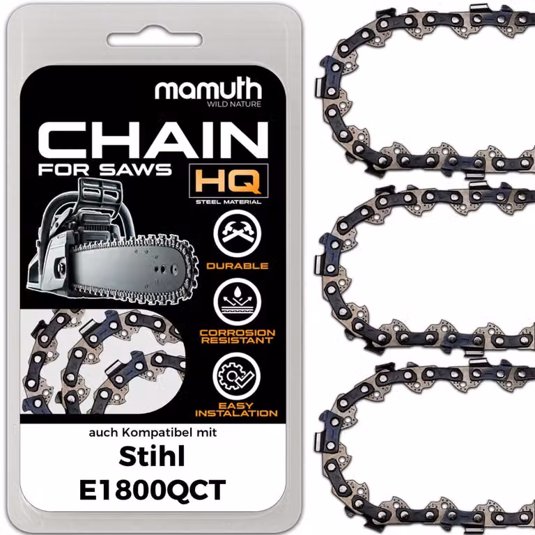 3 catene per motosega, lunghezza 40 cm, passo 1,3 mm, attacco 3/8", modello 55 TG, compatibili con Stihl E1800QCT