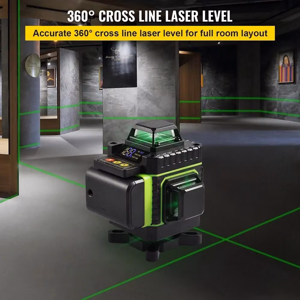 Livella Laser Trade Shop Verde e Nera con 16 Linee Autolivellante 4x360 e Base di Treppiede con Batteria Ricaricabile – 2