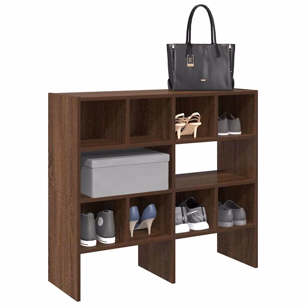 Set di 2 scarpiere impilabili vidaXL in legno color rovere marrone L: 89,5 cm, P: 30 cm, H: 40 cm