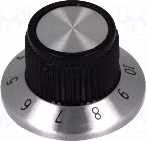 1 x Manopola rotante con flangia, diametro albero: 6,35 mm, dimensioni: 15,2 x 14,2 mm, modello RN-117A, per manopole rotanti