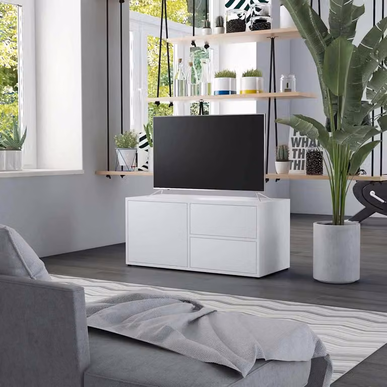Mobile Porta TV vidaXL Bianco in Legno e MDF, L 80 cm x P 34 cm x H 36 cm