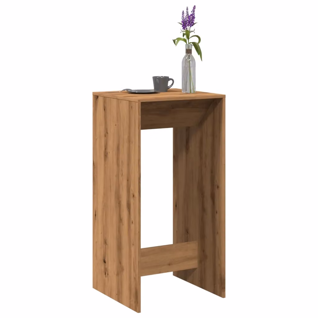 vidaXL Tavolo Bar Moderno in Legno Rovere Marrone L: 51 cm, P: 50 cm, H: 103,5 cm