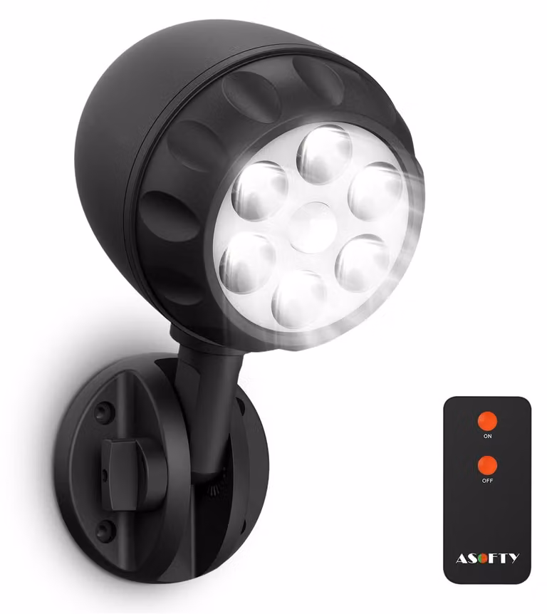 Sensore di movimento a LED, 6 LED, 1000 lumen, grado di protezione IP65, alimentato a batteria