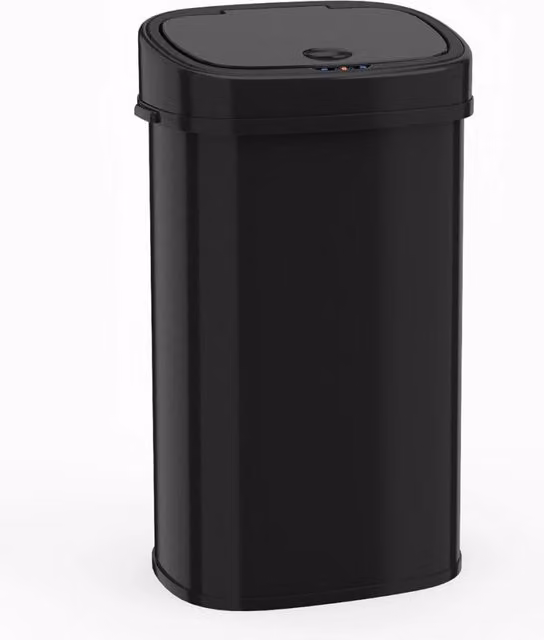 Pattumiera automatica Design Mania con sensore di movimento a infrarossi, bidone senza contatto da 58 l, colore nero