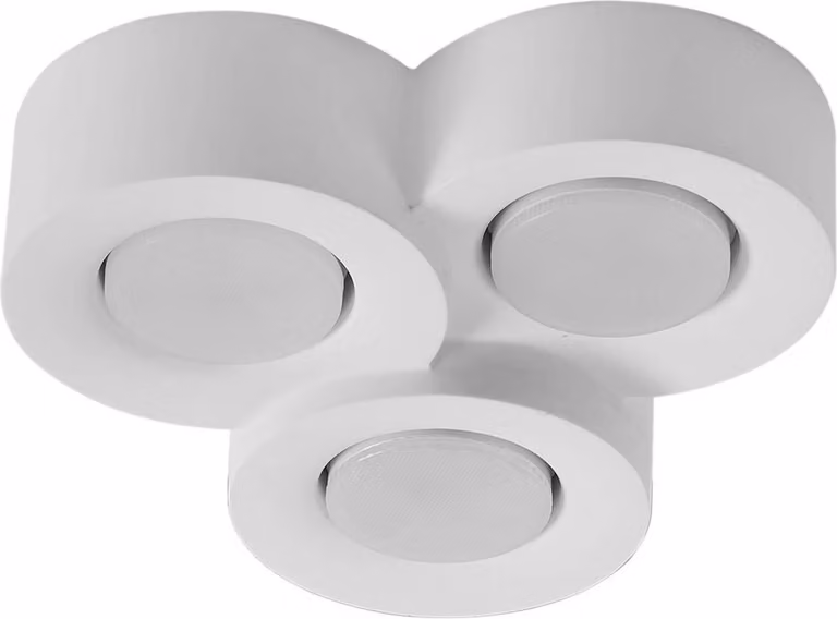 Plafoniera Lindby Levia, 3 luci, 26x24,5 cm, bianco, gesso