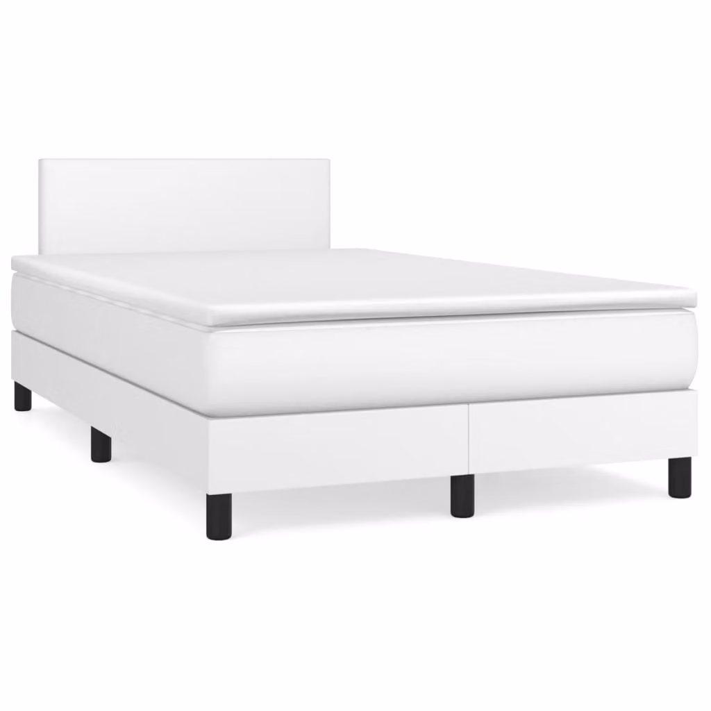 Giroletto a Molle con Materasso Bianco 120x200 cm in Pelle finta
