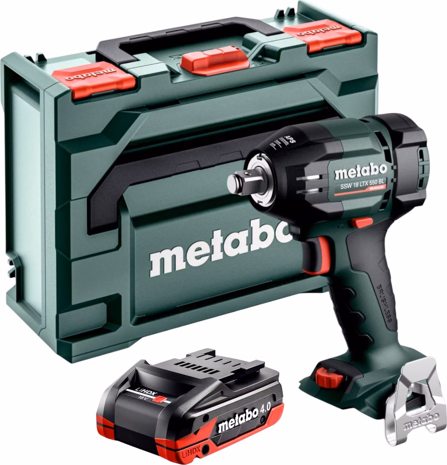 Avvitatore a impatto a batteria Metabo SSW 18 LTX 550 BL 18 V 550 Nm Brushless + 1x batteria LiHDX 4,0 Ah + metaBOX - senza caricabatteria