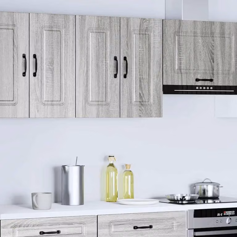Pensile da cucina moderno vidaXL Kalmar Grigio Sonoma in legno e MDF con ante a battente L: 60 cm, H: 31 cm, P: 20 cm