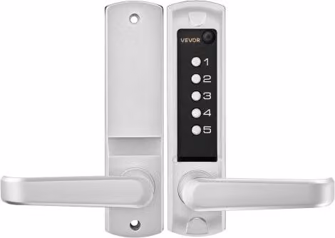 Serratura Meccanica a Combinazione VEVOR con Tastiera Monofacciale a 5 Cifre e Maniglia, Colore Argento