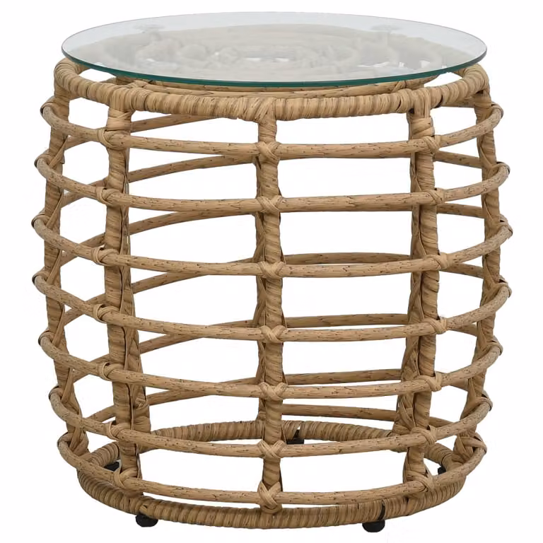 set bistrot 3 pezzi in polirattan rovere