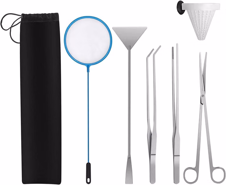 Kit di avviamento per acquari, set di strumenti per la pulizia, accessori per la cura delle piante, retino, per acquari