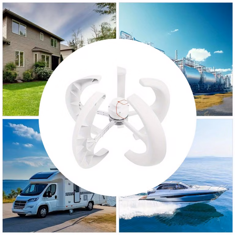 Generatore eolico verticale - Turbina eolica verticale - Generatore di energia eolica - Generatore per l'energia del vento - Bianco