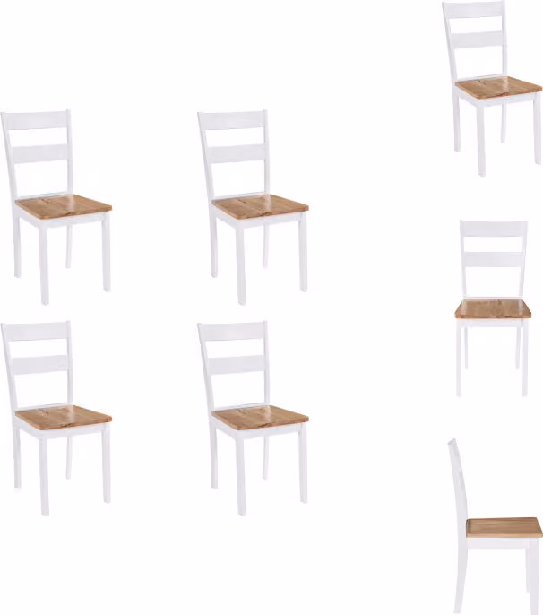vidaXL Sedie da pranzo 4 pz. Legno di gomma bianco in legno massiccio - Sedie da pranzo
