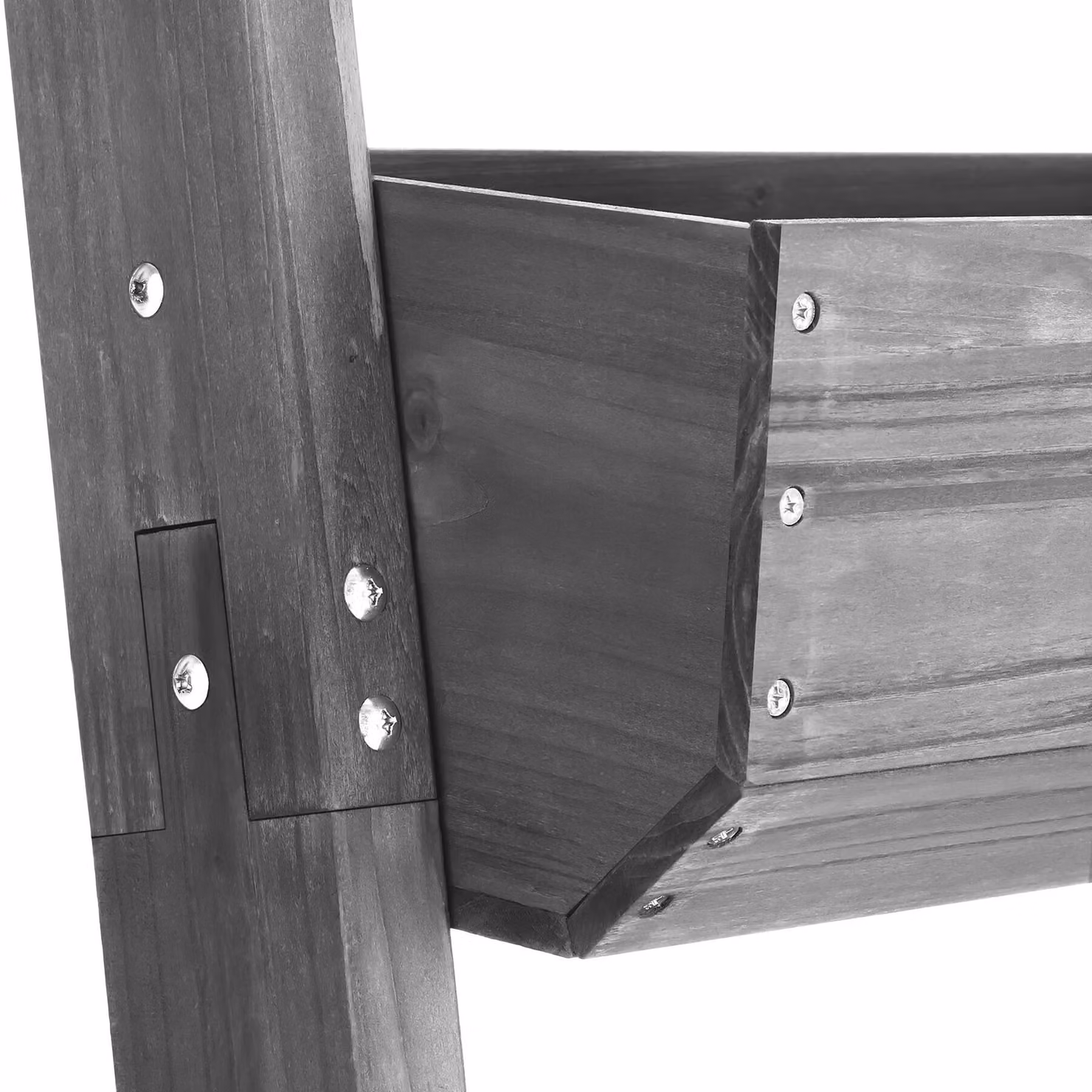 Aiuola verticale Tectake in legno e acciaio, ideale per orto ornamentale o erbe aromatiche, grigio, L: 60 cm, P: 49 cm, H: 140 cm – 1
