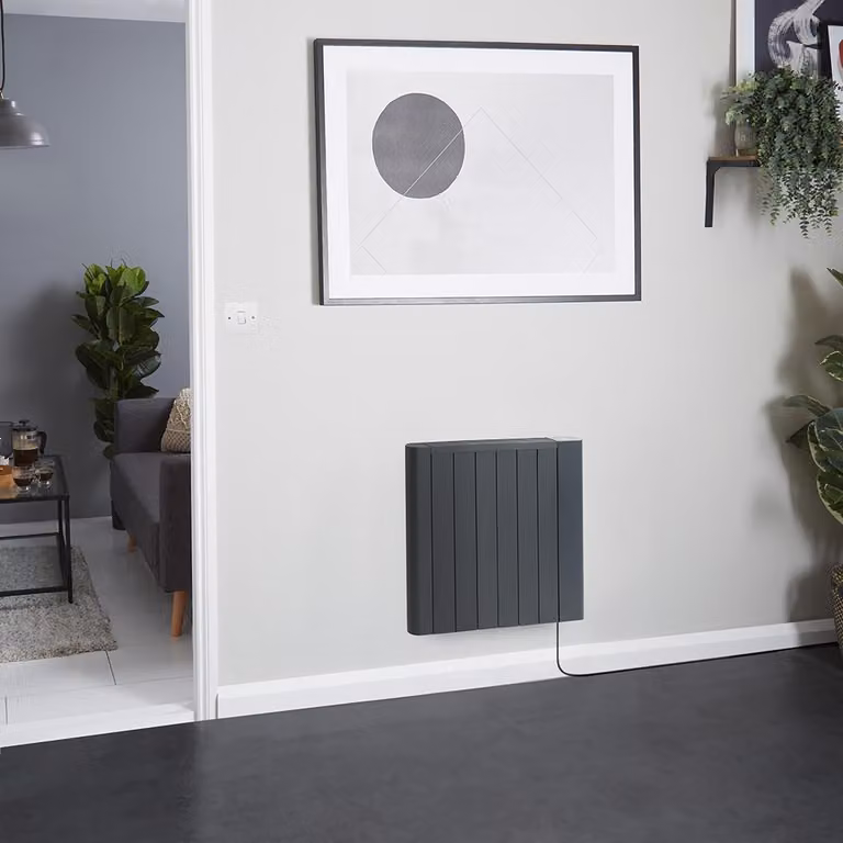 Radiatore Elettrico a Secco Antracite 1200W 533x733mm - Con presa - Virtus - ECOSO