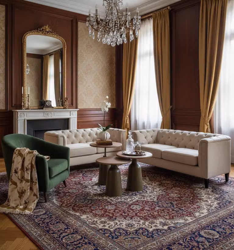 Tavolino da divano rotondo, in legno, moderno, elegante, di stile, color marrone, per soggiorno