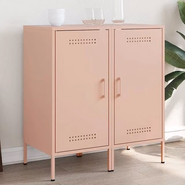 Credenze 2 pz Rosa 36x39x79 cm in Acciaio 843015