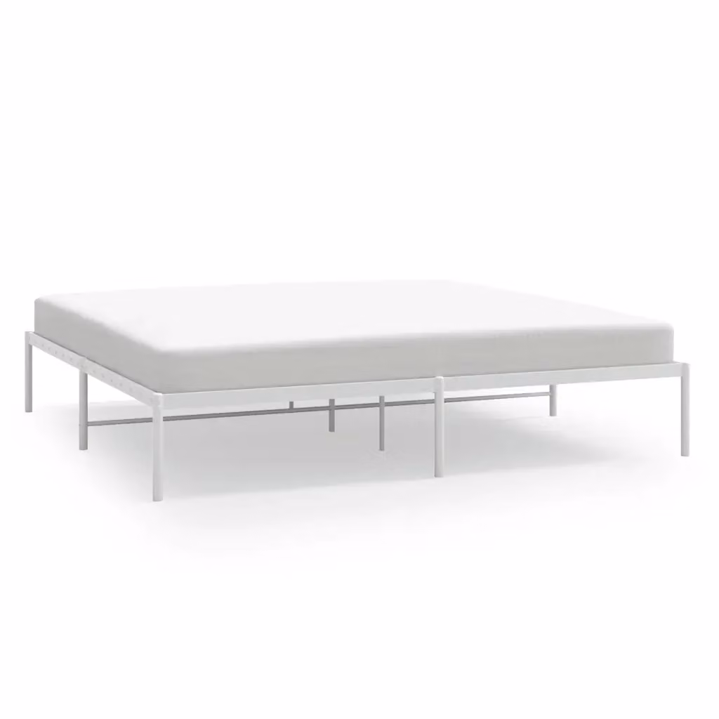 Letto con giroletto in metallo bianco vidaXL L/P: 180 x 200 cm – 2