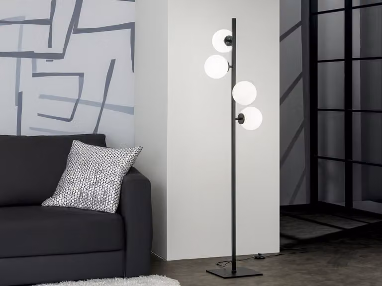 Lampada da terra Enoire bianco-nero altezza 150 cm