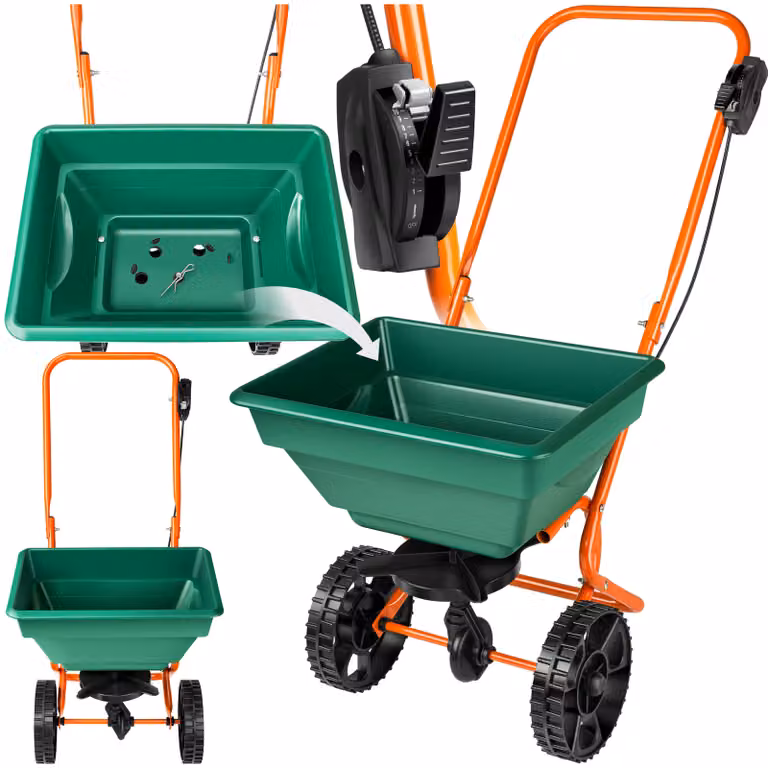 Carrello spargitore manuale tectake verde in metallo e plastica