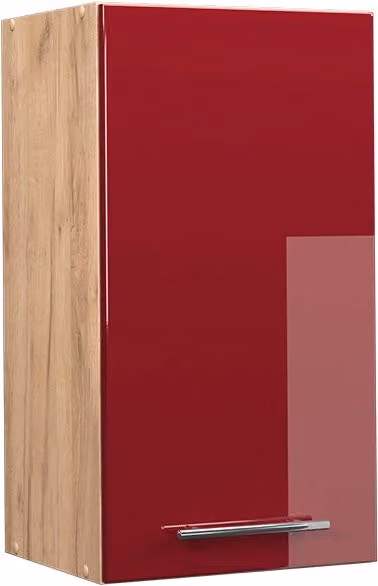 Pensile da cucina Vicco Fame-Line moderno con ante a battente, colore rosso, marrone e grigio, finitura lucida, L: 40 cm