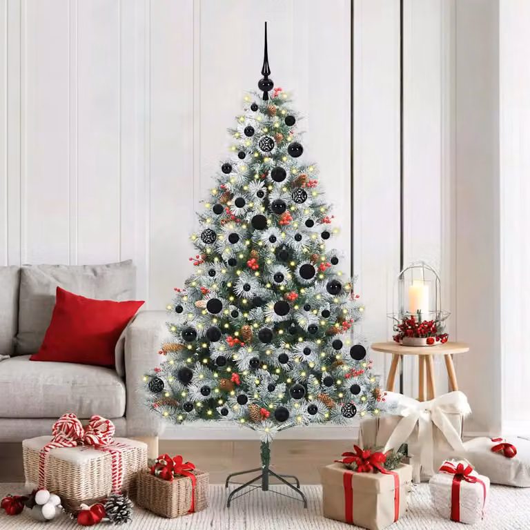 vidaXL Albero di Natale artificiale Verde e bianco 180 cm