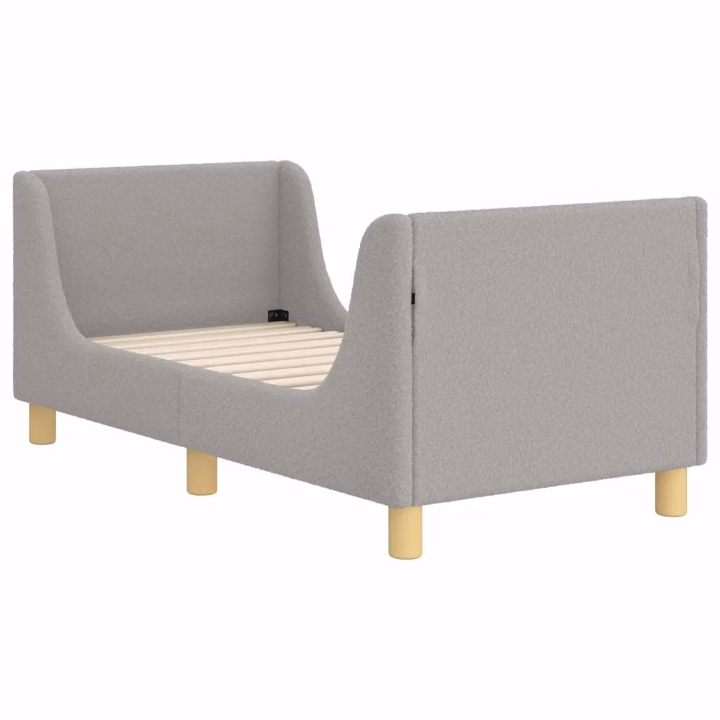 Struttura letto per bambini vidaXL con testata in tessuto bouclé grigio, L 140 x P 70 x H 60 cm – 2