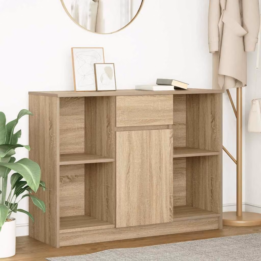 Credenza con cassetto vidaXL in Rovere Sonoma, colore marrone, L: 101 cm, P: 35 cm, H: 76 cm