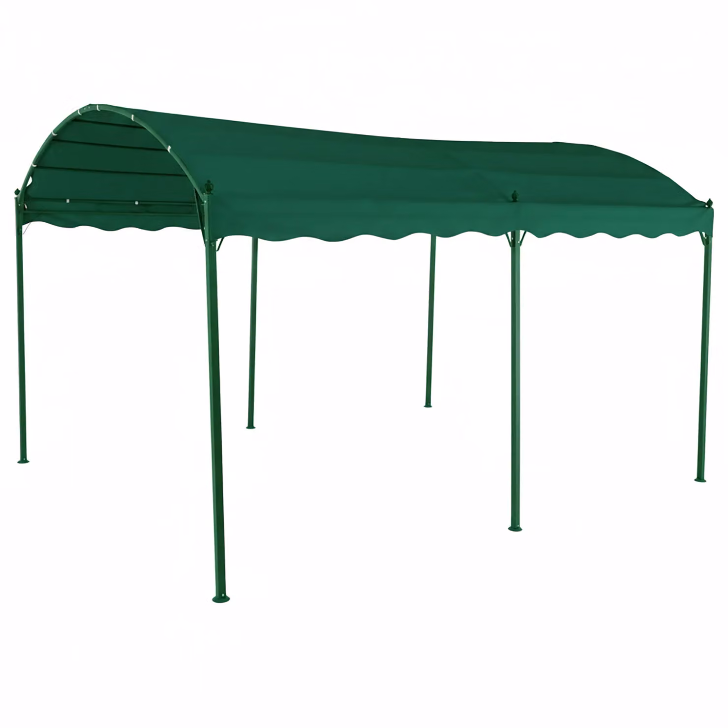 Gazebo da giardino Vestiamo Casa Giardino con tetto a capanna in poliestere e struttura in acciaio, colore verde, L: 4 m, P: 3 m, H: 2,48 m