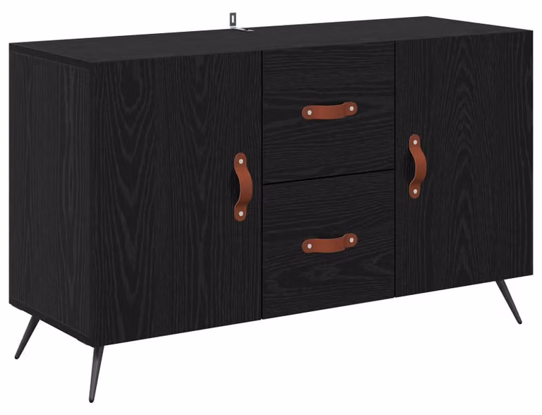 Credenza Rovere Nero 100 x 36 x 60 cm Legno multistrato