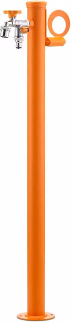 Fontana da Giardino con Doppio Rubinetto Belfer 42/SRR Arancione in Acciaio e Alluminio
