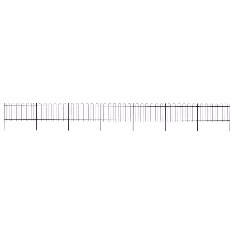 Recinzione da giardino vidaXL in acciaio nero con parte superiore ad anello L: 1172 cm, H: 100 cm