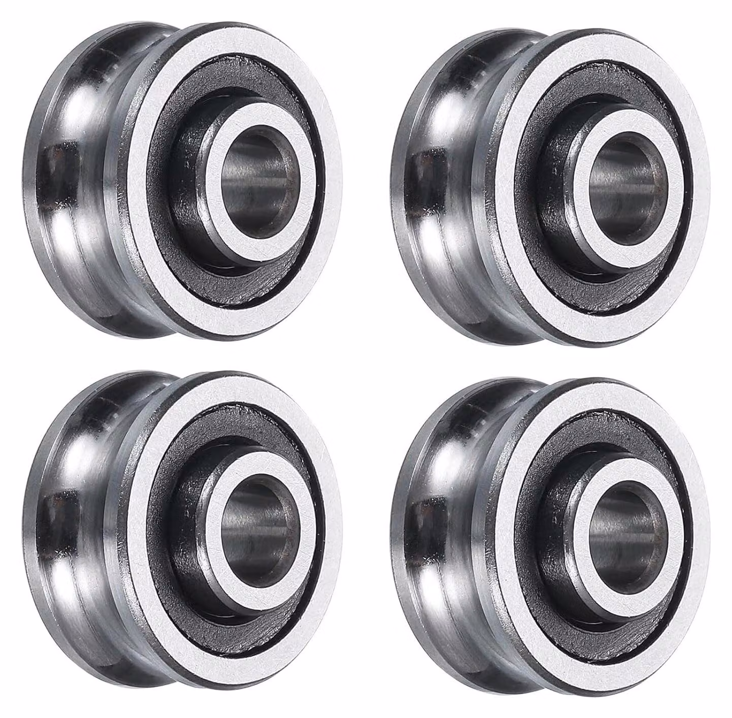 Cuscinetti a sfera U-Nut, acciaio al cromo GCr15, 5x17x8 mm, confezione da 4 pezzi, per applicazioni nel settore della meccanica