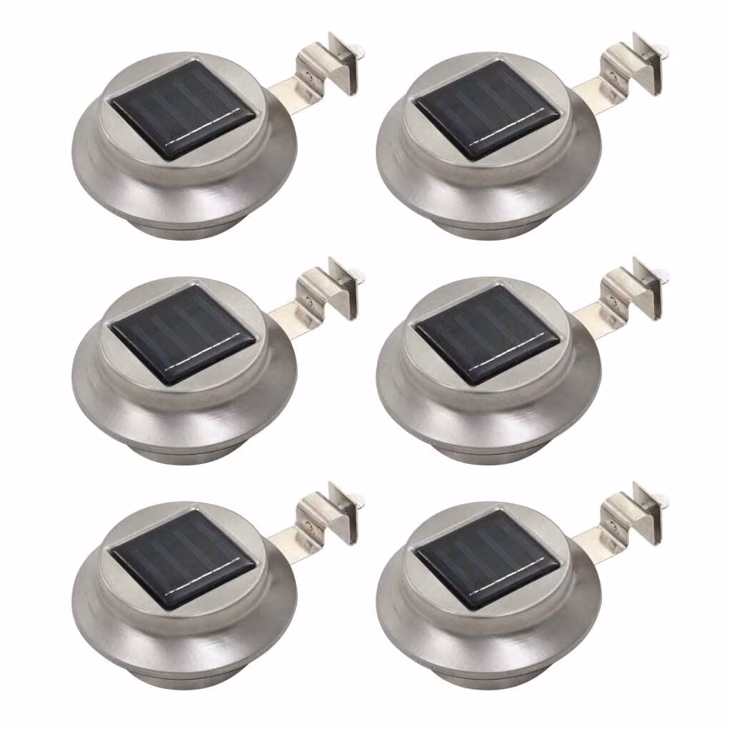 The Living Store Luci solari da esterno 6 pezzi LED Rotondo 12 cm Bianco