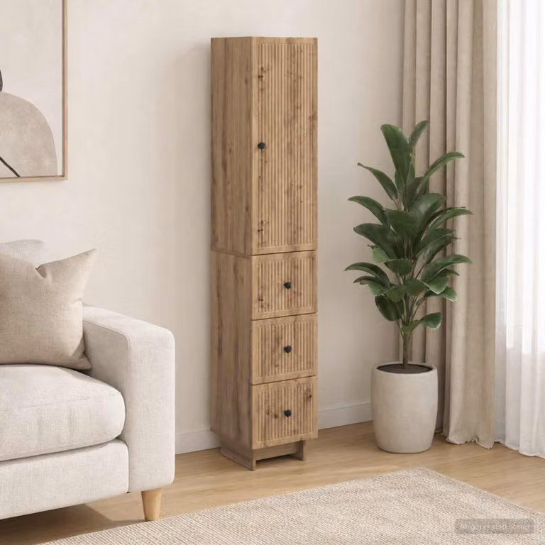 Set di 2 armadi a muro vidaXL in legno e MDF marrone con ante a battente e cassetti interni per soggiorno o camera da letto L/P/H: 90,0 x 34,5 x 33,0 cm