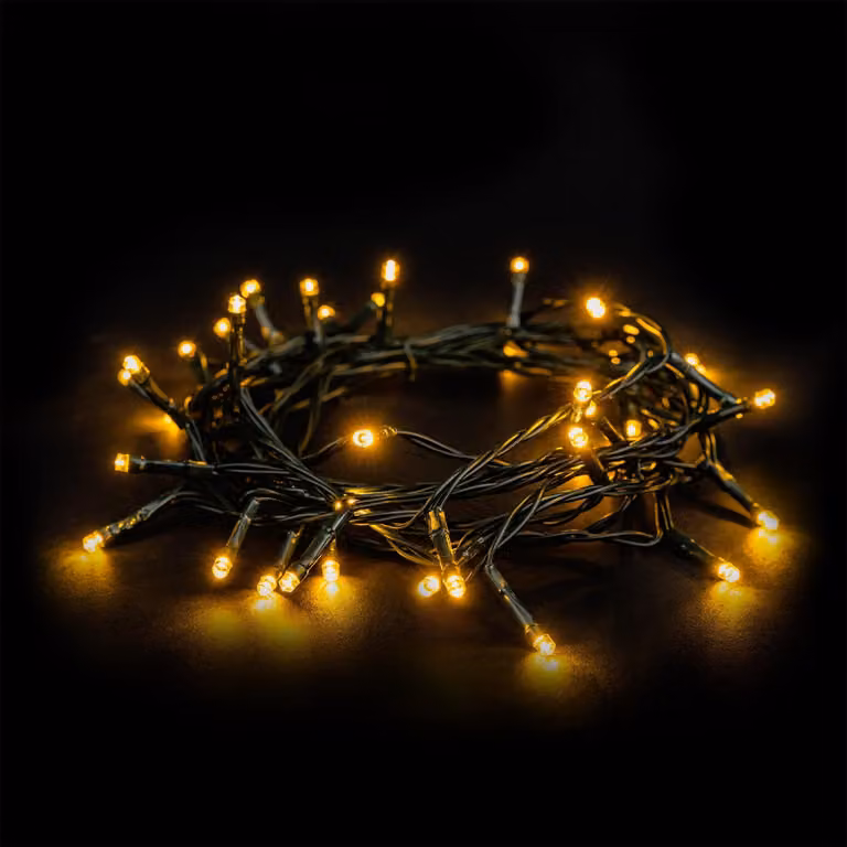 Catena luminosa a LED, 4 metri, 40 LED bianco caldo, grado di protezione IP44, con timer
