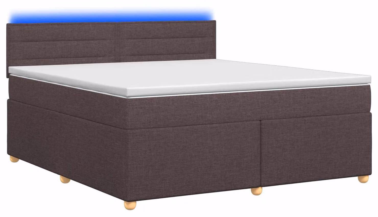 Letto a molle con materasso marrone scuro 160 x 200 cm in tessuto