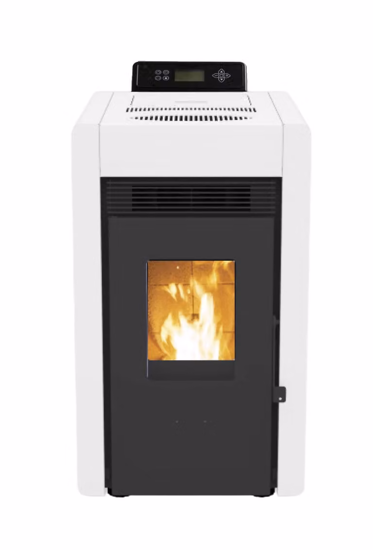 Stufa a pellet SCHENGER HLP3402 Bianco A++ 5,5kW Completamente automatica+WIFI+Modalità Eco