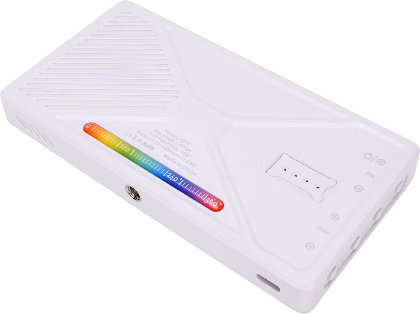 Luce video LED RGB, pannello portatile per fotocamera, 225 perle, colore pieno, CRI 95+, 4000 mAh, ricaricabile, riempimento fotografico con supporto cold shoe per smartphone, tablet, laptop