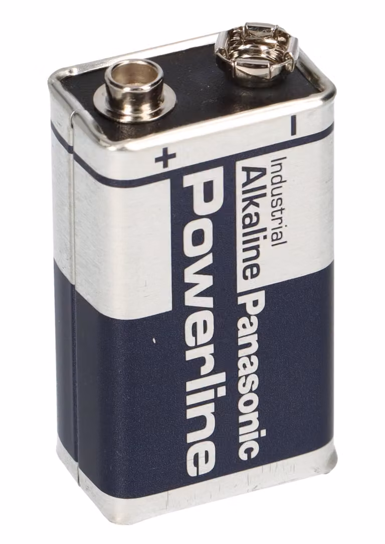 Batteria Panasonic Powerline 6LR61 da 9V, adatta per rilevatori di fumo, strumenti di misurazione e dispositivi audio