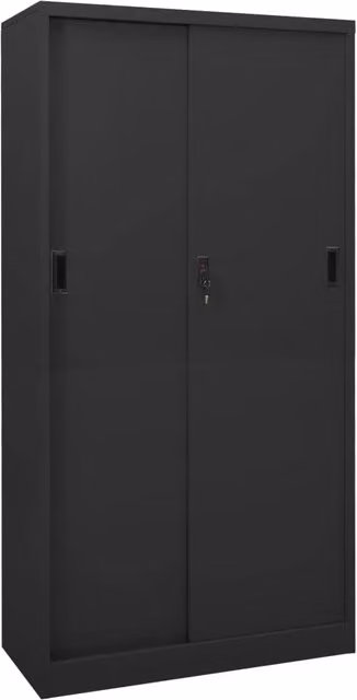 Armadio da ufficio scorrevole moderno e robusto 90 x 40 x 180 cm in acciaio antracite 02_0046821